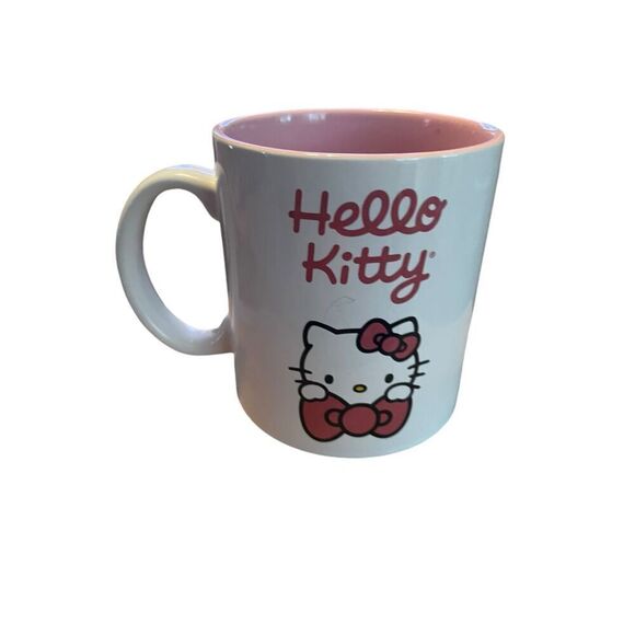 Hello Kitty by Sanrio White Pink Ceramic Drinkware Mug - Picture 2 of 8